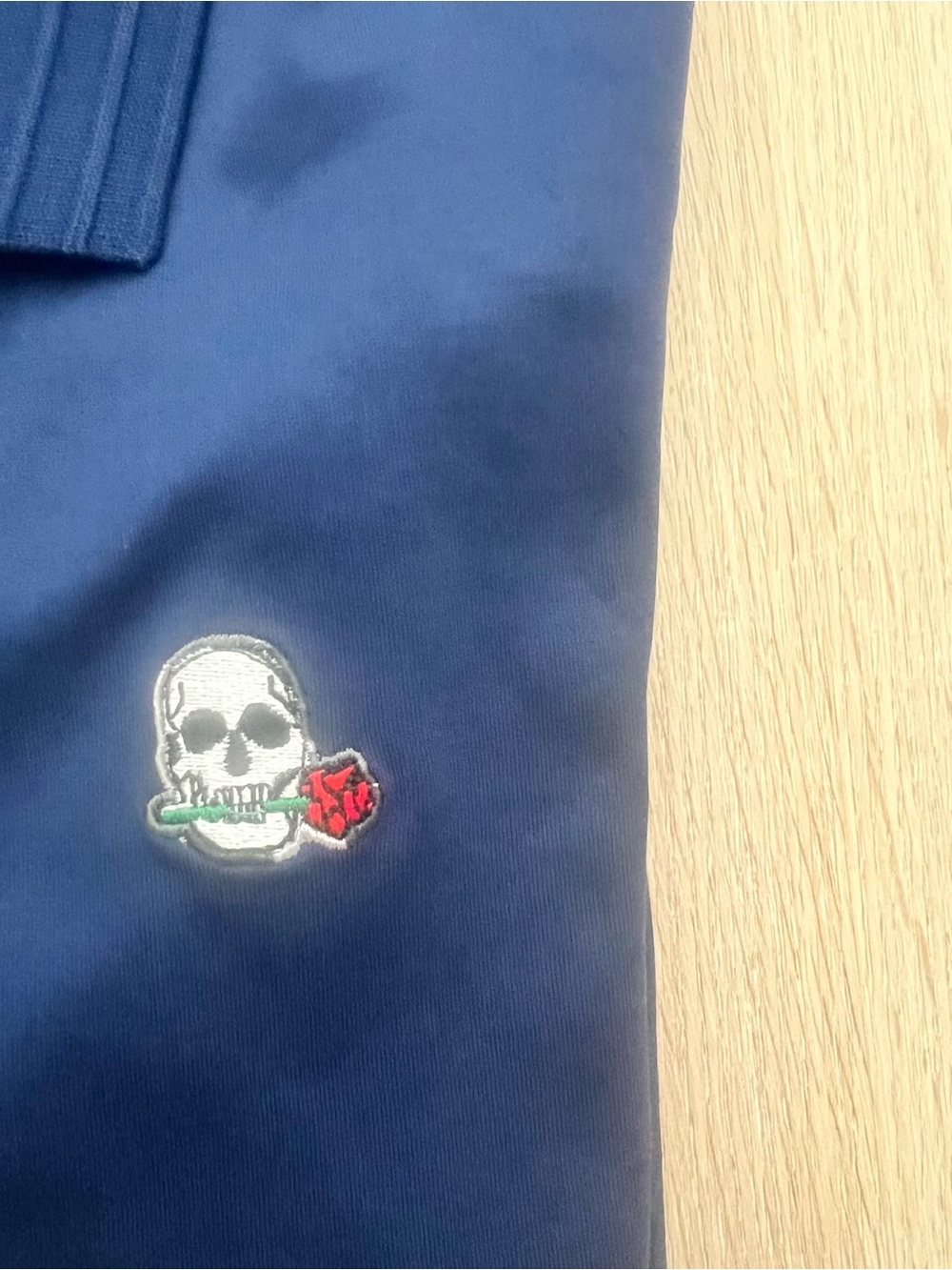 NWT Robert Graham Archie Skull Golf Polo Shirt Mens Medium Navy Blue Designer - Picture 4 of 9